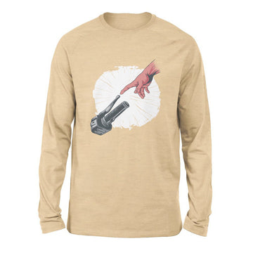 Creation Of Adam - Motorcycle Men/Unisex Drop Shoulder Sweatshirt in Heather Sand Dune color